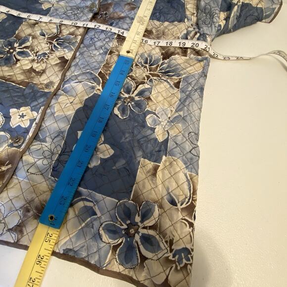 AlfredDunner Silk Patchwork Floral Multicolor Button Quilted Grannycore Jacket10 - Picture 2 of 8